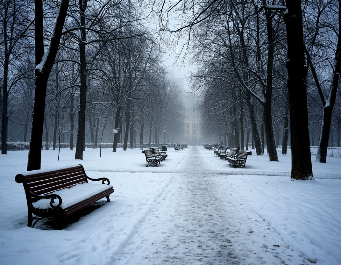 Парк Екатерининского сада, 5 января. Утро.