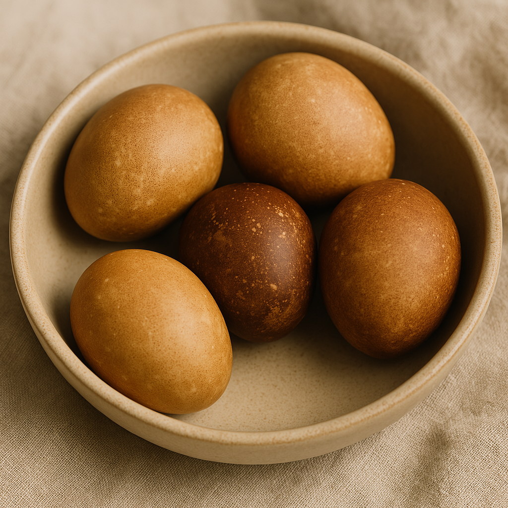 Яйца, окрашенные в кофе