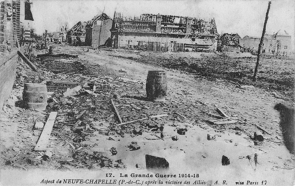 Окрестности деревни Нев-Шапель после битвы