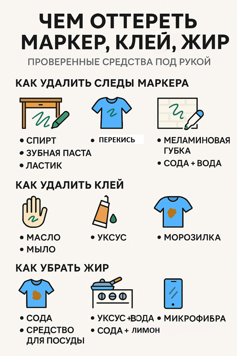 Советы, как удалить пятна