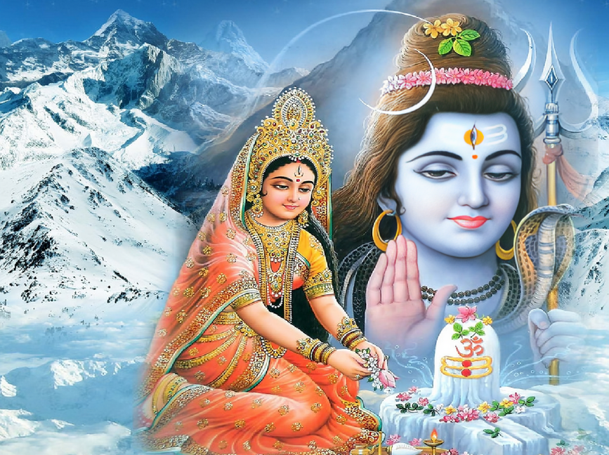 Парвати почитает Шиву. Изображение: es.pinterest.com