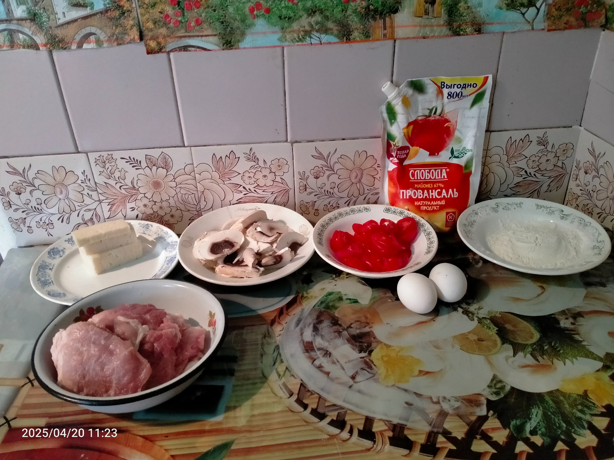 Продукты, необходимые для приготовления отбивных