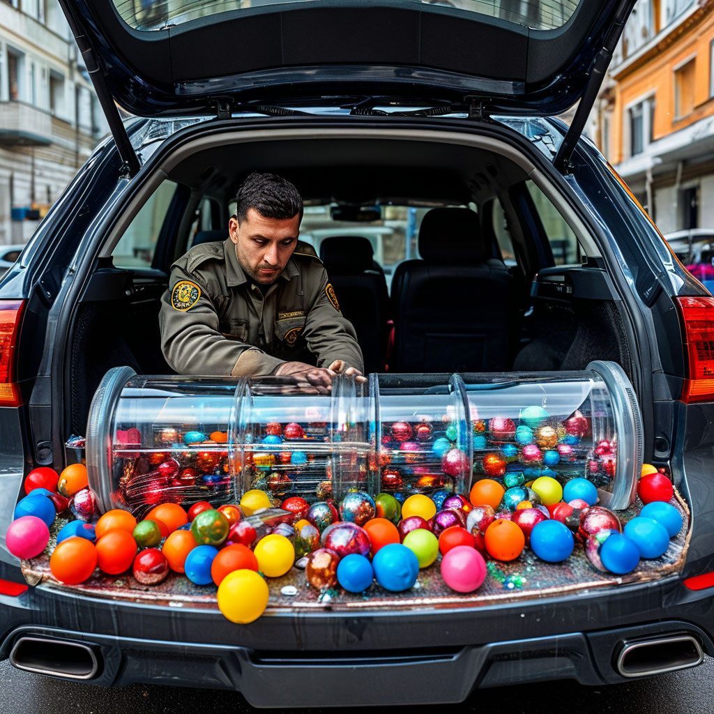Ржу не могу. Наш охранник изнутри проверяет авто. Про форму вообще молчу - ЧОПы обзавидуются! ИИ жжёт!