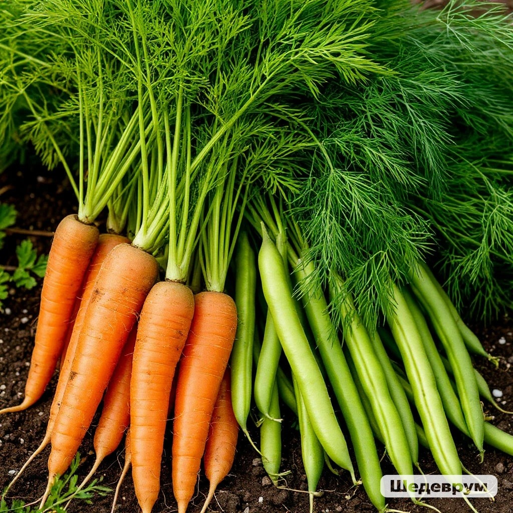 Морковь не выносит соседство с укропом и фасолью