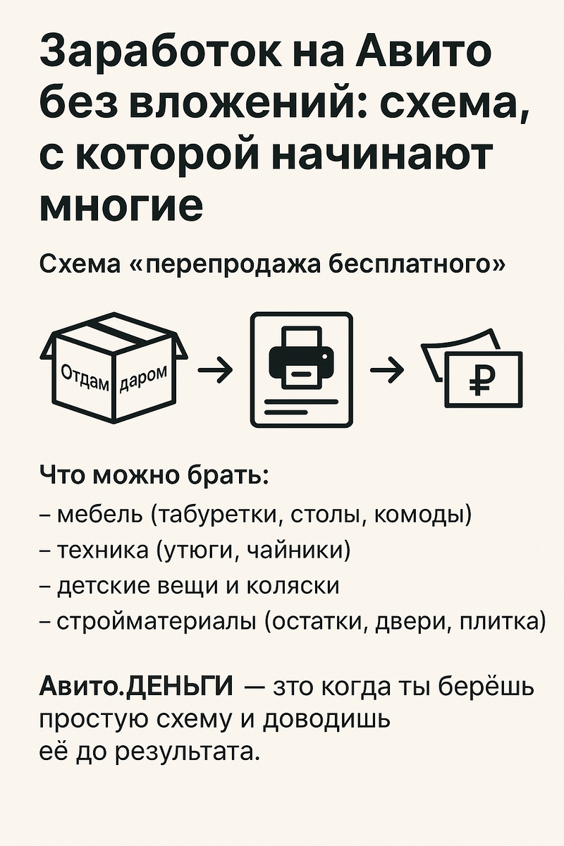 Заработок на Авито без вложений: схема, с которой начинают многие