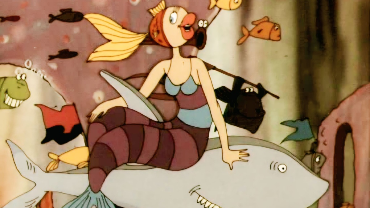 Кадр из мультфильма «В синем море, в белой пене…», 1984 год, режиссер Роберт Саакянц