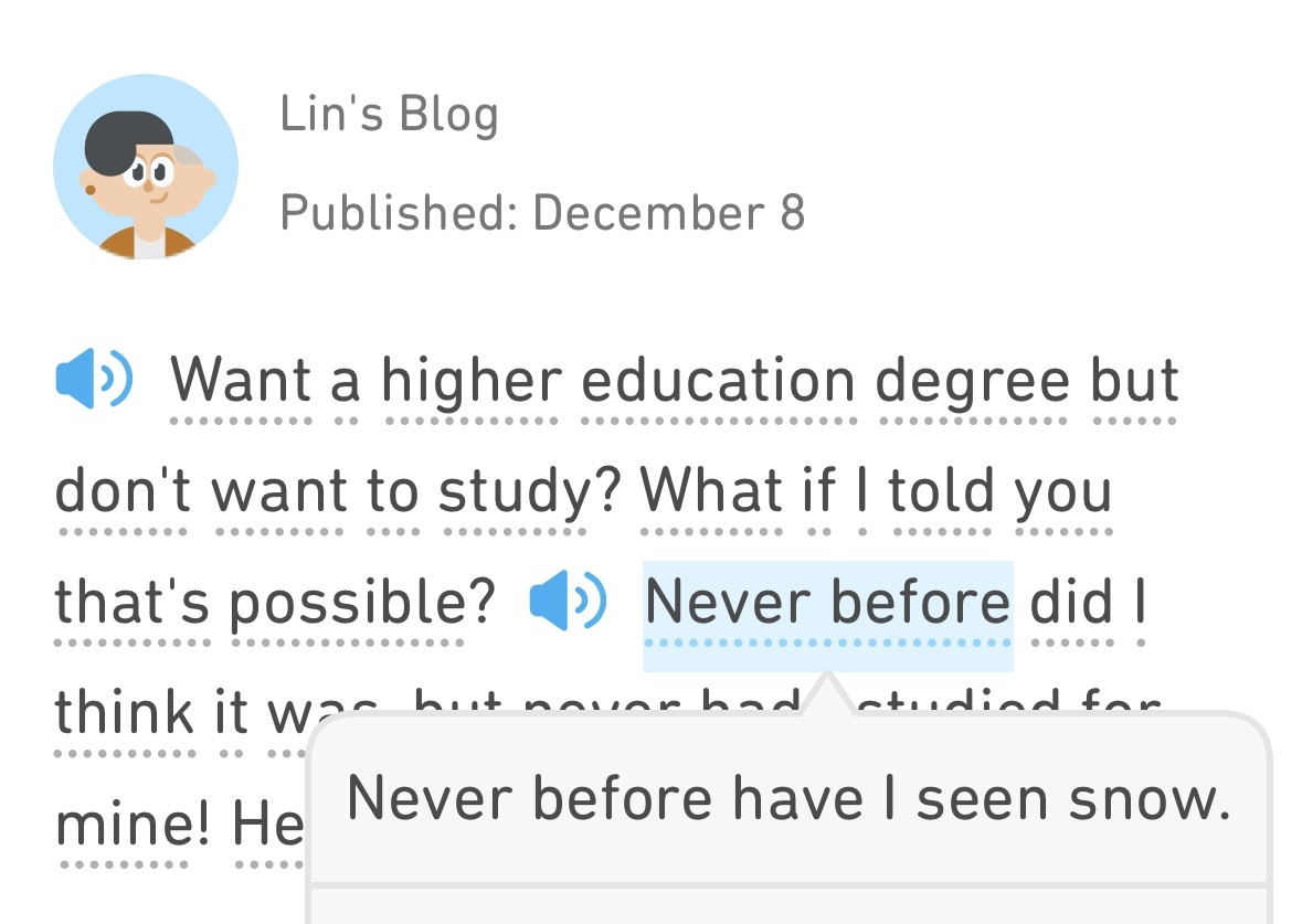 Задание фразой Never did I, фото 1 из Дуолинго