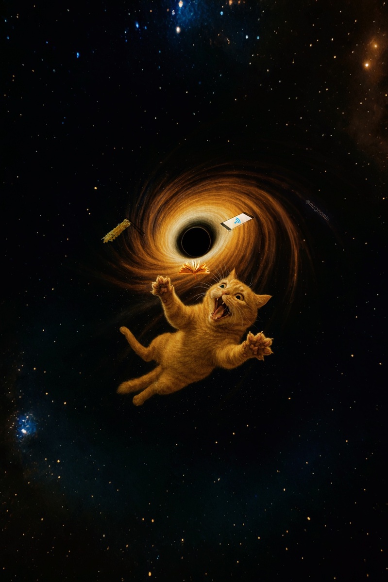 Чёрная дыра тянет всё