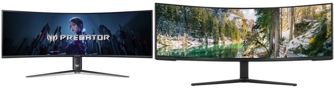 – Слева: Acer Predator Z57bmiiphuzx
– Справа: Samsung Odyssey Neo G9 G95NC