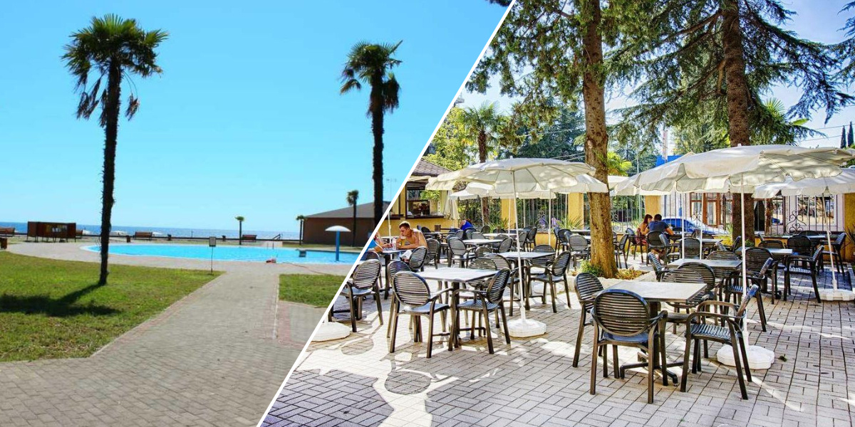 Napra Hotel & Spa: бассейн / Пансионат "Сан-Марина": кафе