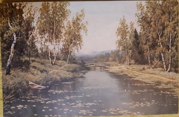 "Тихий день". Лицевая сторона открытки. Фотокопия.