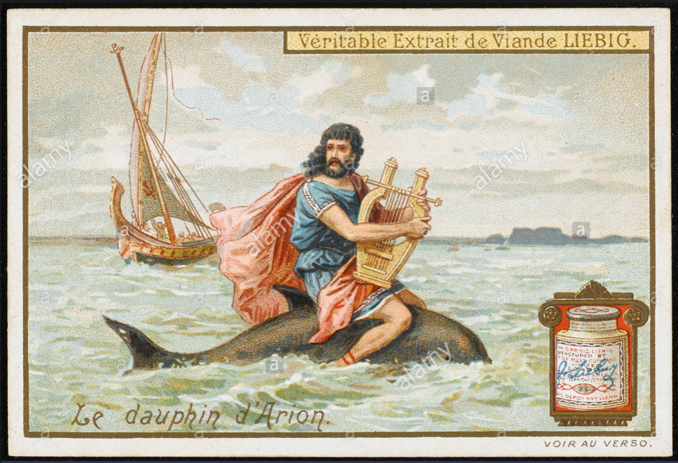 Дельфин спасает Ариона.