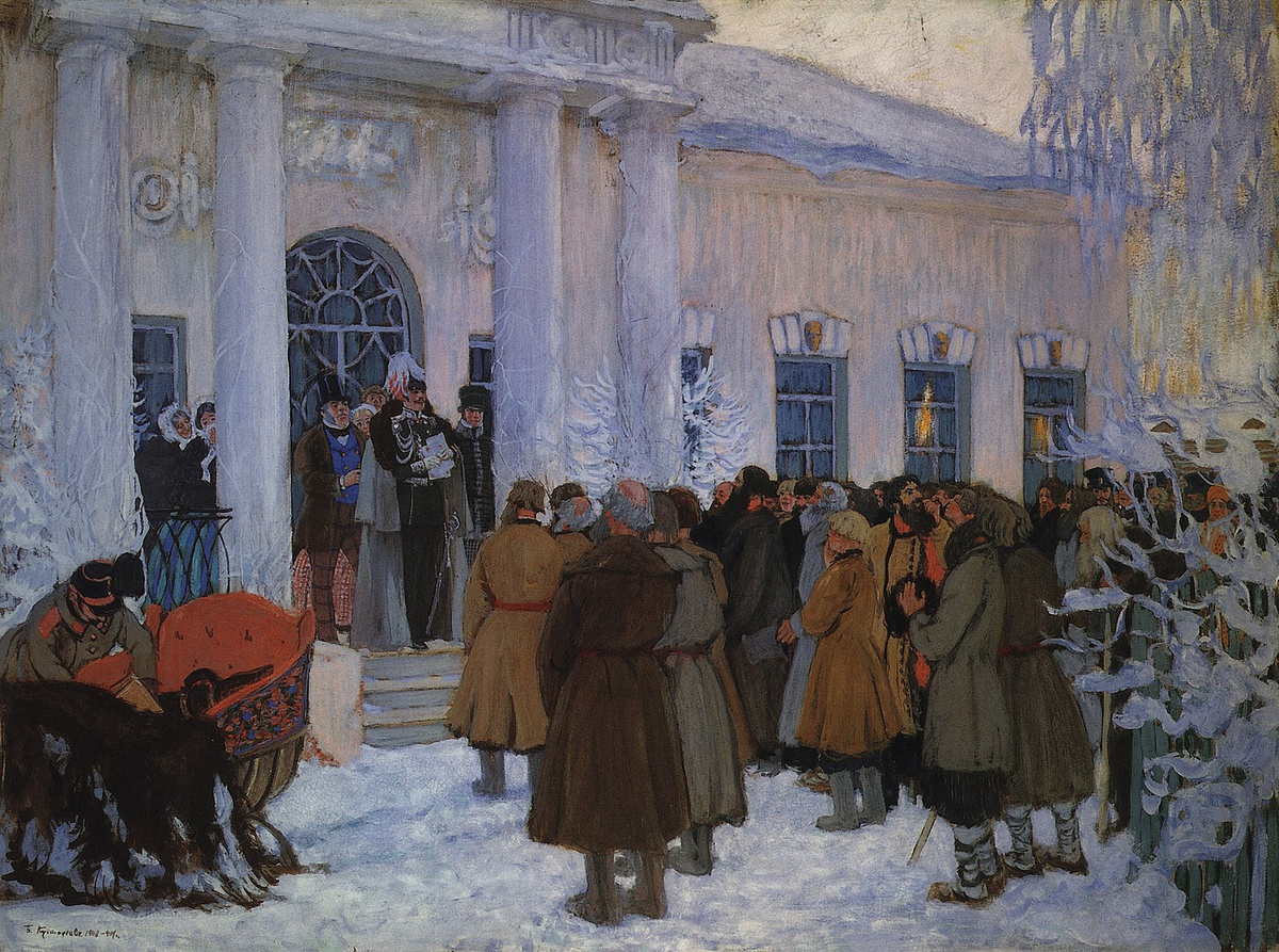Освобождение крестьян (Чтение манифеста). Художник: Борис Кустодиев. Фото: wikipedia.org