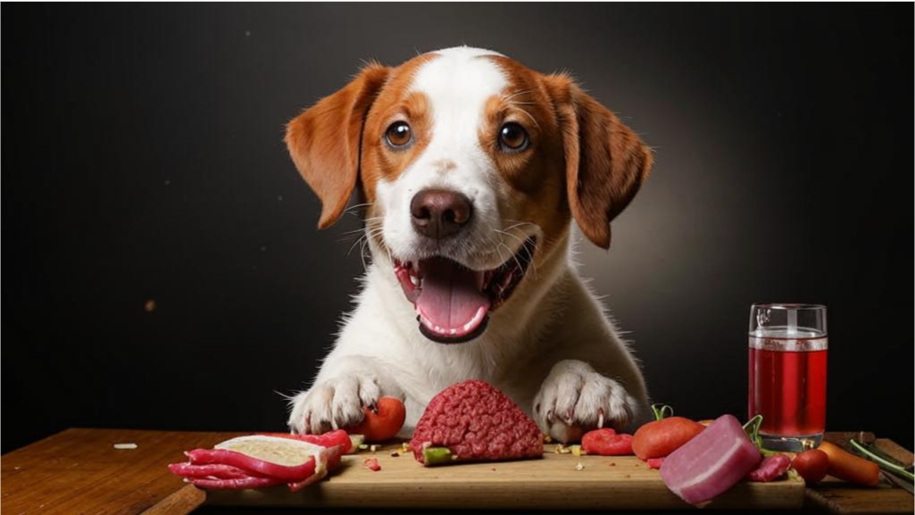 Собака и мясо