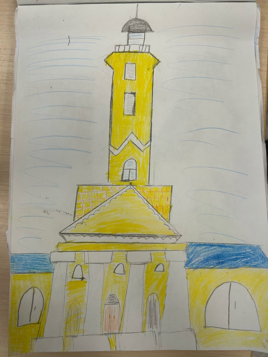 Пожарная каланча. Автор Михаил Голубев, 12 лет.