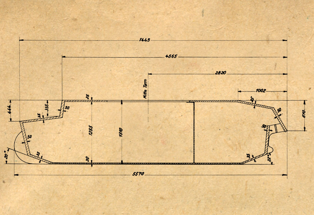 Схема корпуса VK 30.01 (H), 17 января 1940 года.