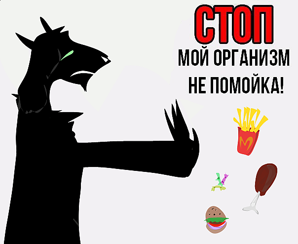 Вот так, конкретно и решительно, показала Мария Зверева отношнение человека, исповедывающего Орторексию, к пище.  Возможно, в чём-то он (этот человек) и прав