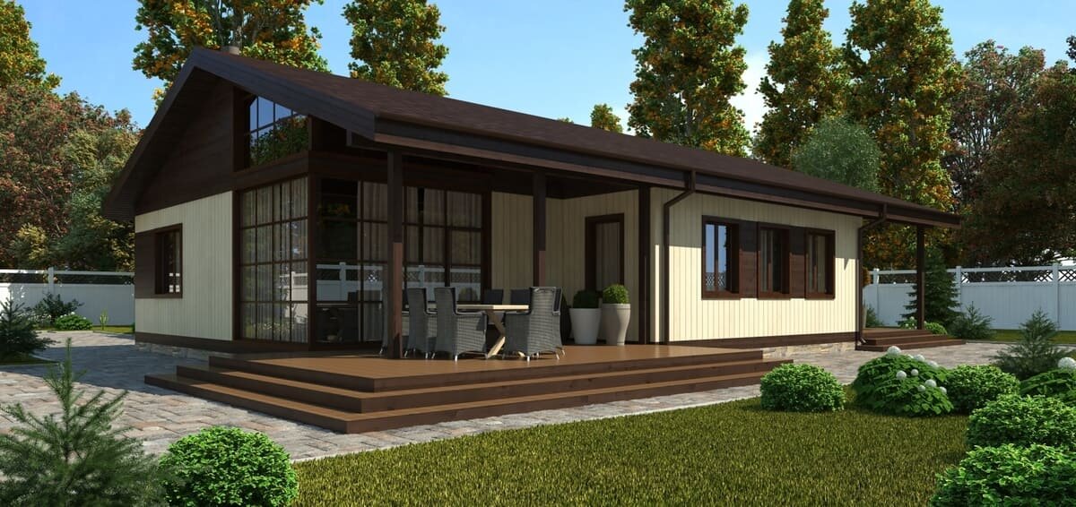 Одноэтажный загородный дом по проекту "Эстония" компании NATURI