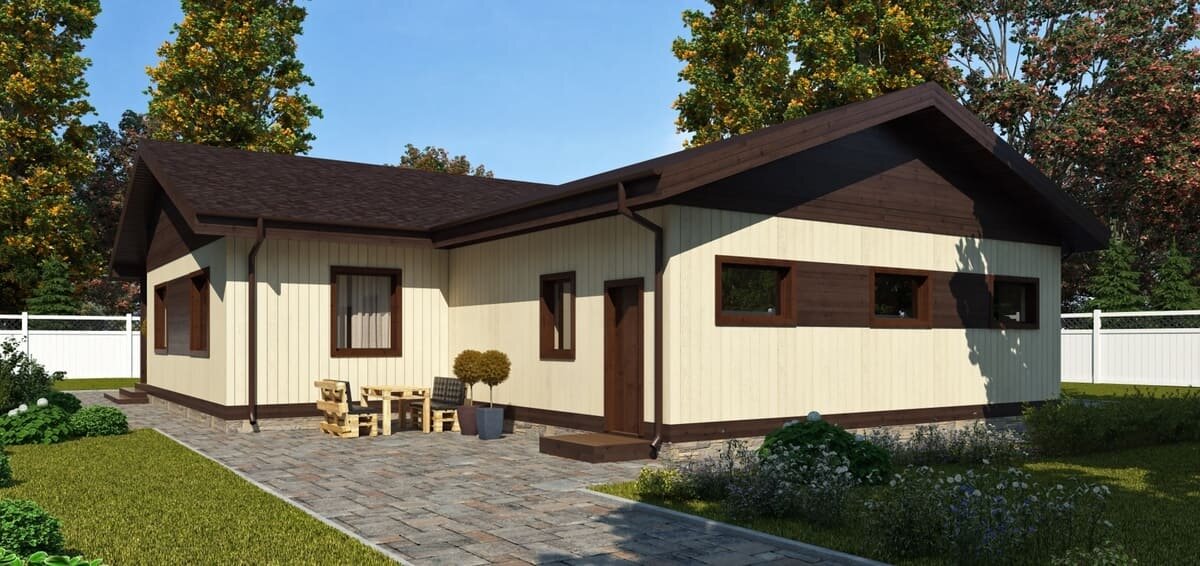 Обзор загородного дома из вертикального бруса NATURI по проекту "Эстония"