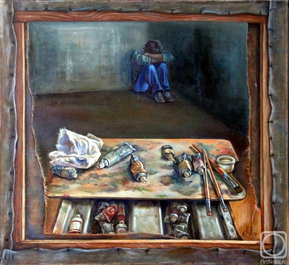 Одиночество. Худ. Леушин Анатолий, холст/масло 65см x 70см 1984 г.