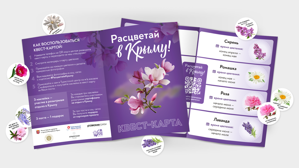 Квест-карта маршрута по цветущим локациям Крыма // Макет: Туристический портал Республики Крым