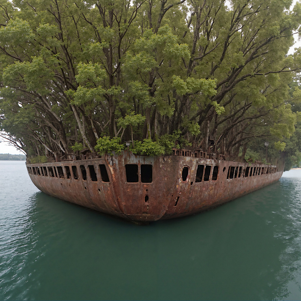  Заброшенный корабль-лес