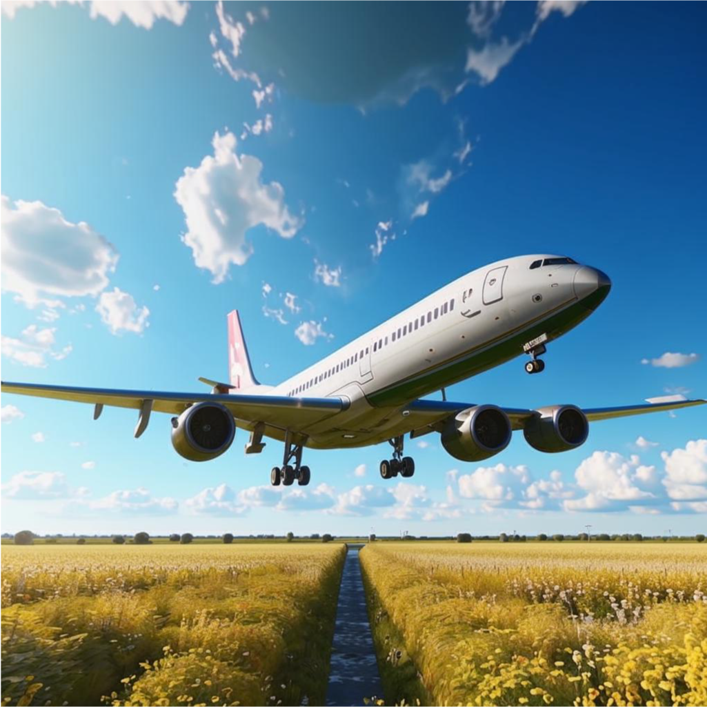 Самолет летит низко