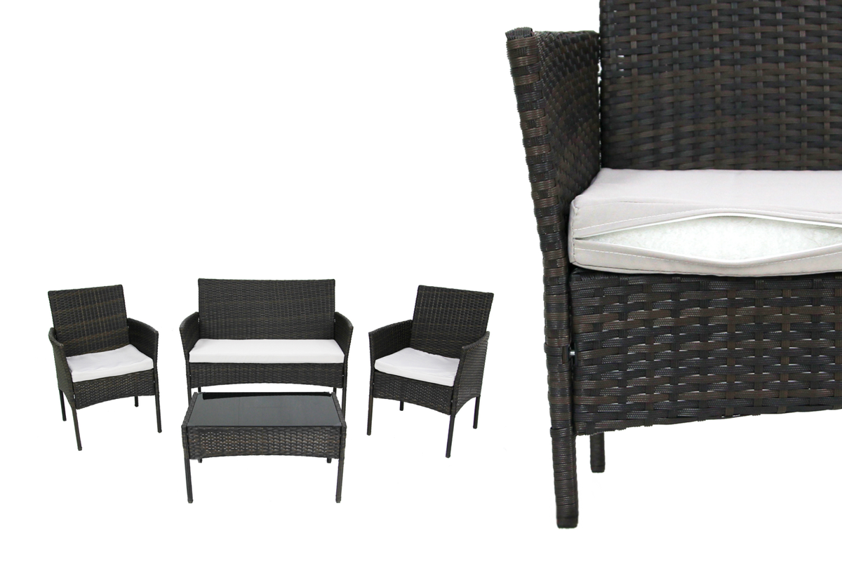 «Доминика» из искусственного ротанга в темно-коричневом цвете универсально впишется в любой ландшафтный дизайн. Цена — 28 476* рублей.