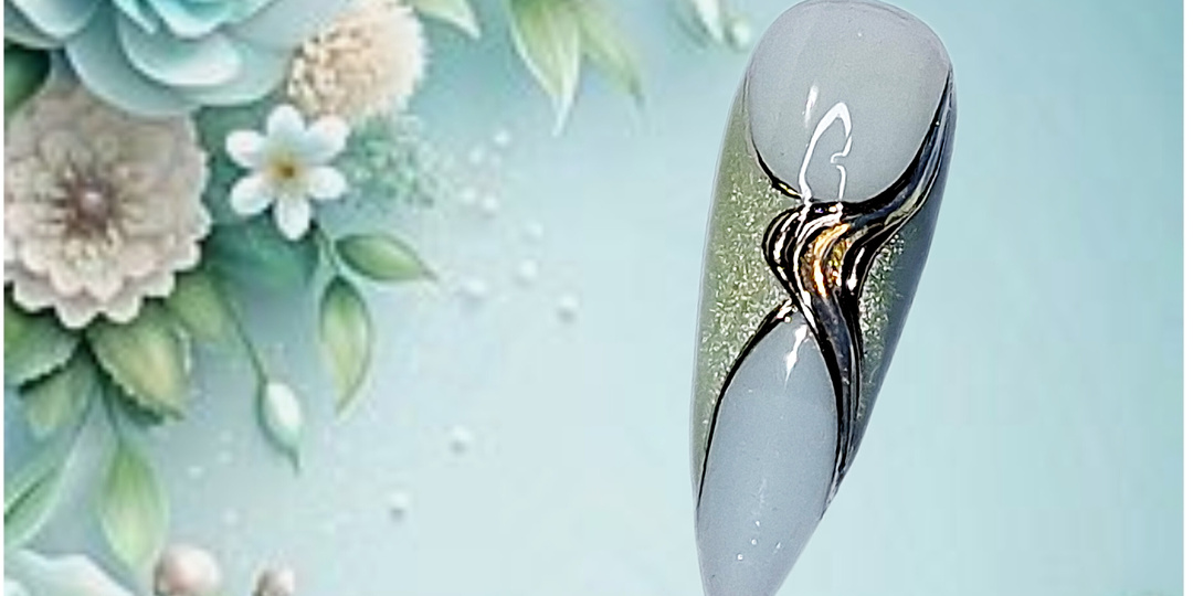 Красивый дизайн ногтей гель-лаками "кошачий глаз ".