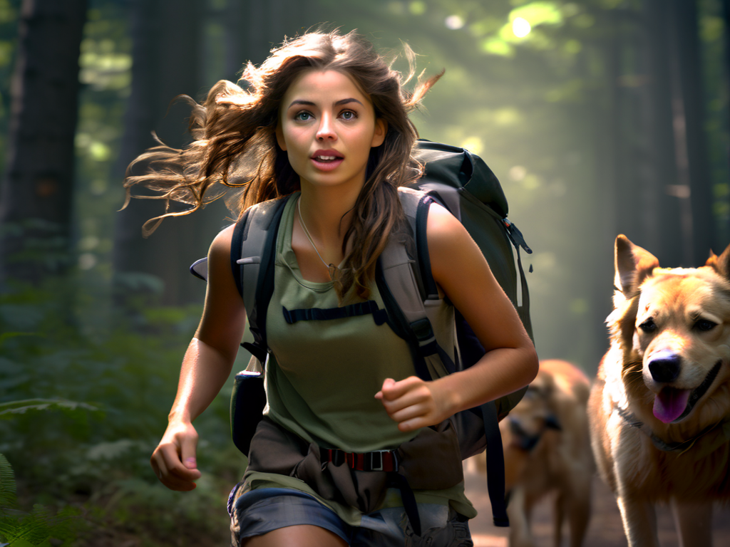 Убежать от собак, как и от медведя, не получится. Картинка создана ИИ.