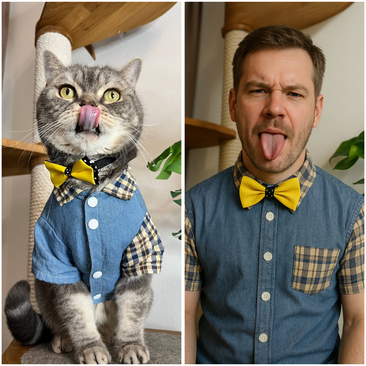 Слева Бэнни, справа Бэнни в человеческом обличии, изображение создано с помощью нейросети