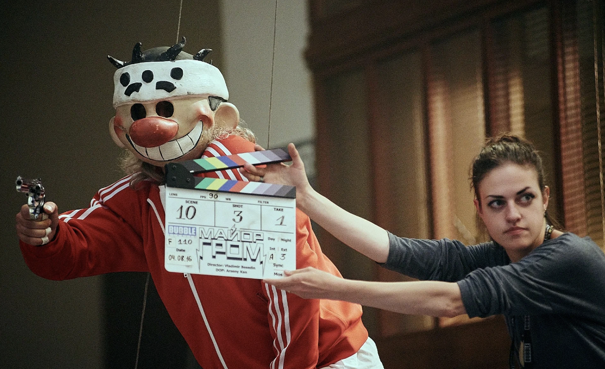 Кадр со съемок фильма «Майор Гром» (2017)