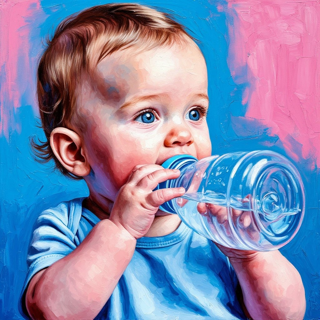 Малыш пьёт воду, потому что ему хочется