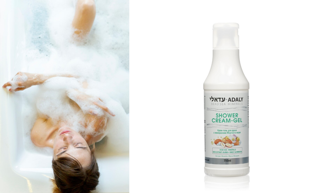 Крем-гель для душа Adaly "Минералы Мертвого моря" с экстрактом жожоба и маслом миндаля 
