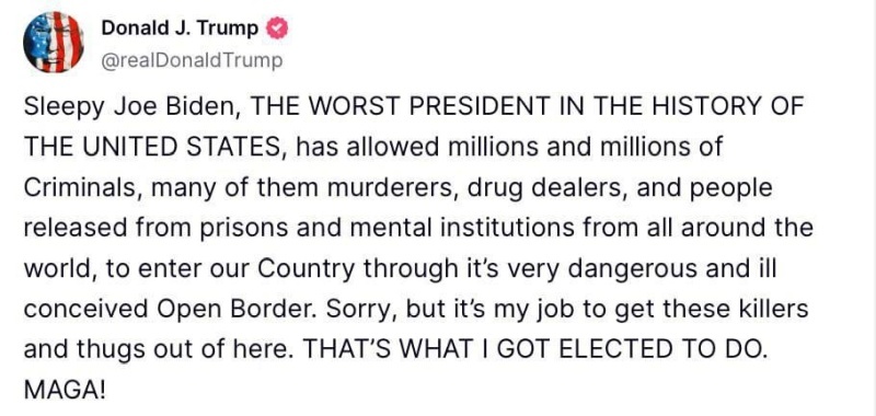    Трамп ответил на критику сонного Джо Байдена по поводу своих первых шагов на посту президента