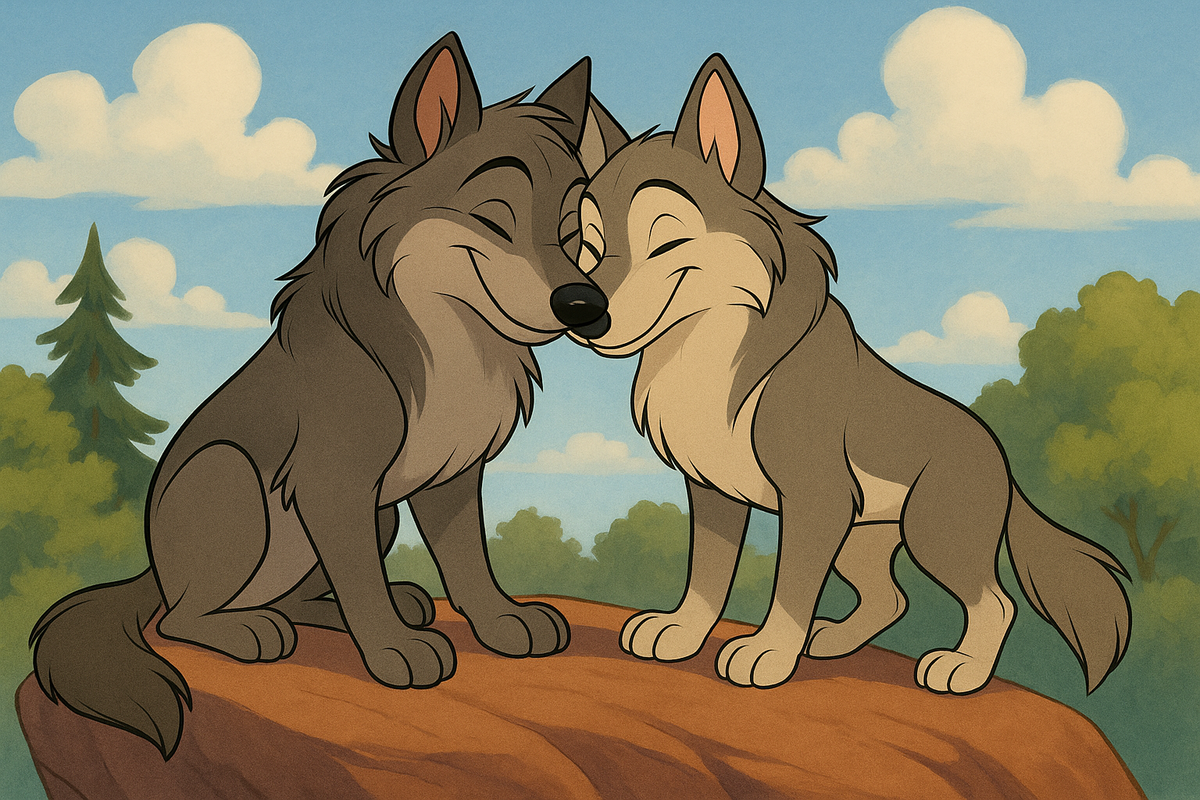 Волки живут в стаях с моногамной альфапарой, воспитывающей потомство вместе