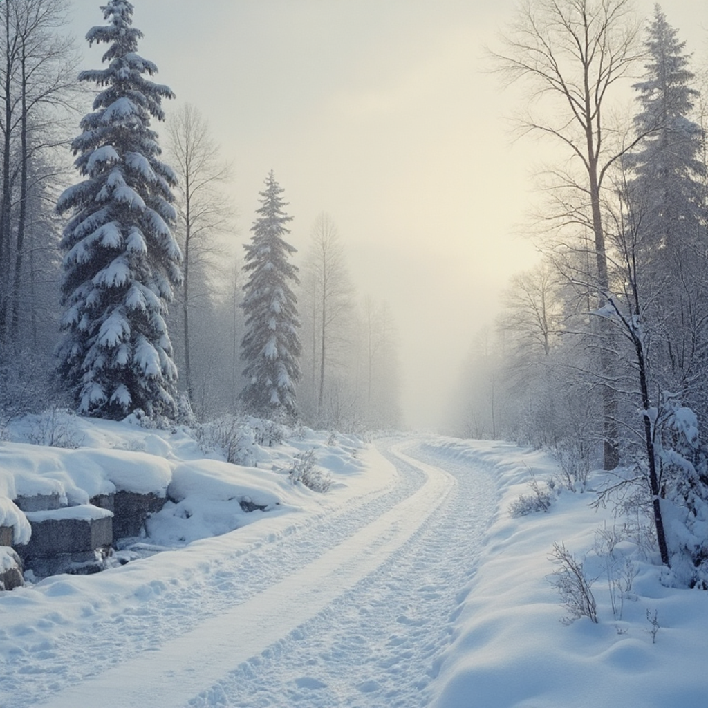 Пейзаж Карелии зимой. картинка создана ИИ