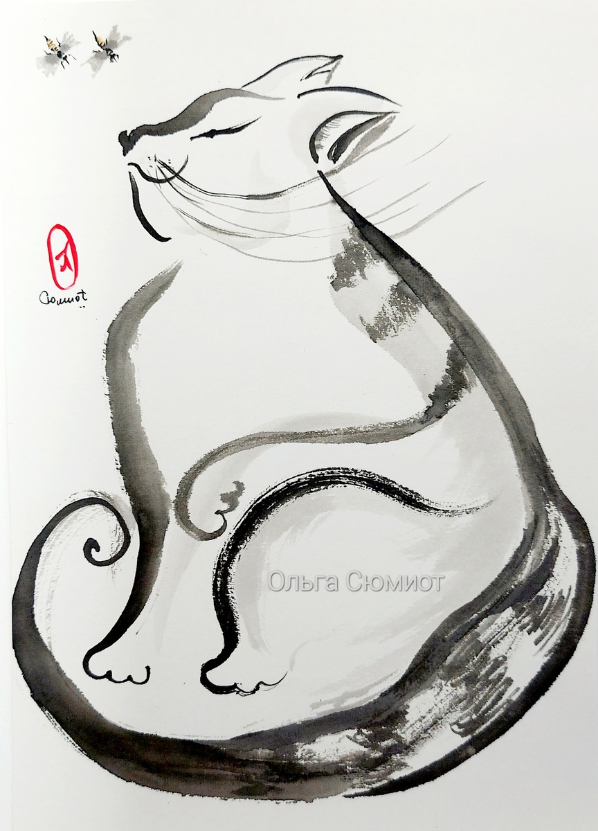 Рисунок автора. Котик 9.