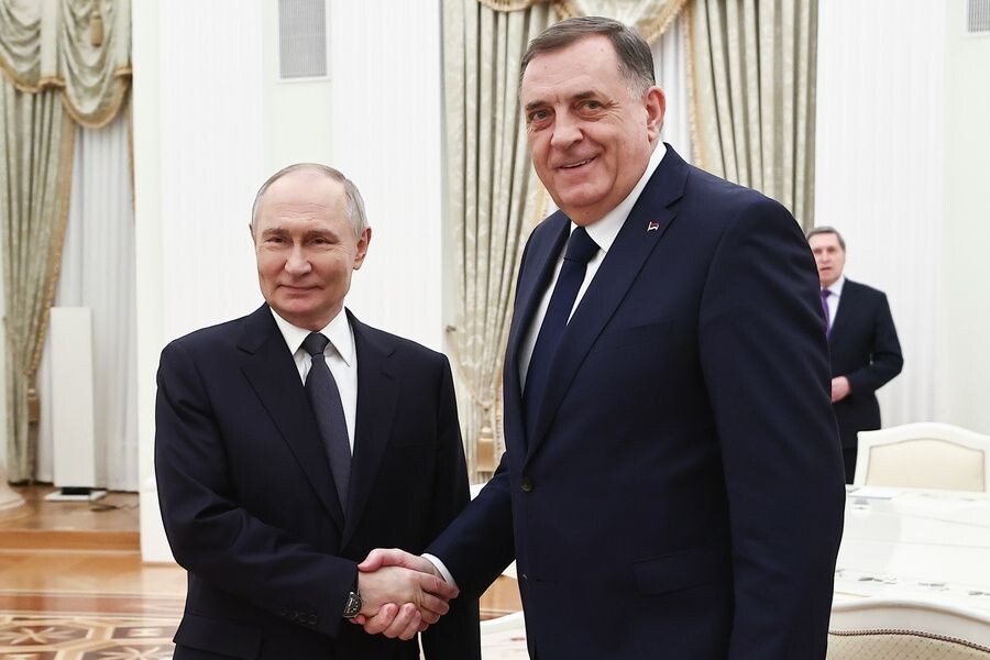    Владимир Путин и президент Республики Сербской Милорад Додик / Источник: © Михаил Терещенко/ТАСС