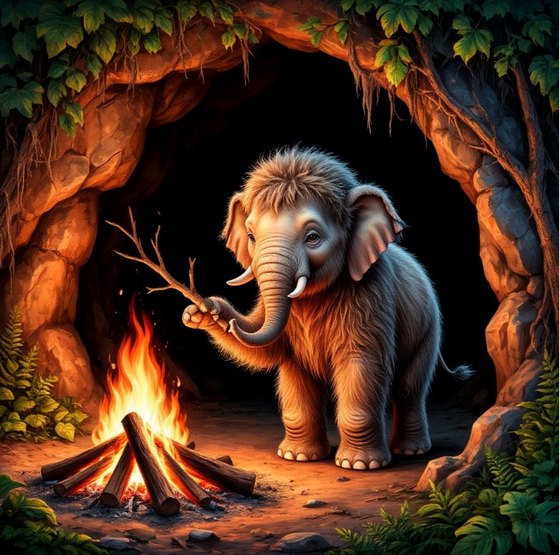 Мамонтёнок. Создано в Шедеврум.