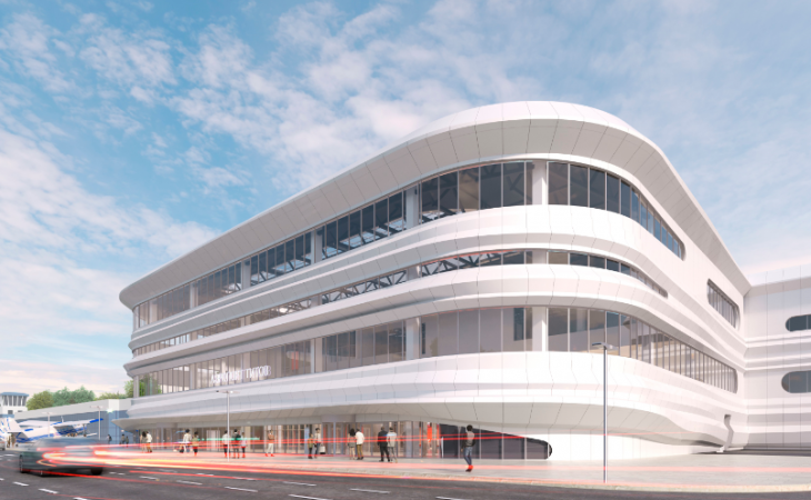 Так будет выглядеть новый пассажирский терминал аэропорта Барнаул, строительство которого сейчас ведется. Фото: gge.ru