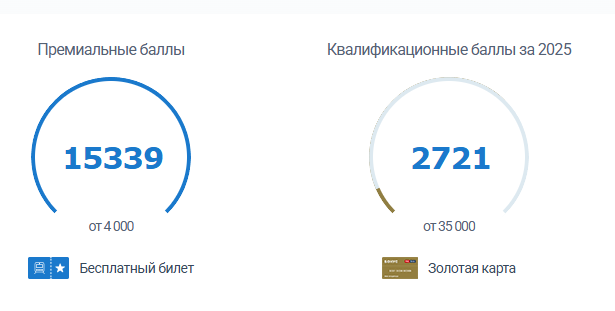 Премиальные баллы и Квалификационные баллы в ЛК РЖД Бонус