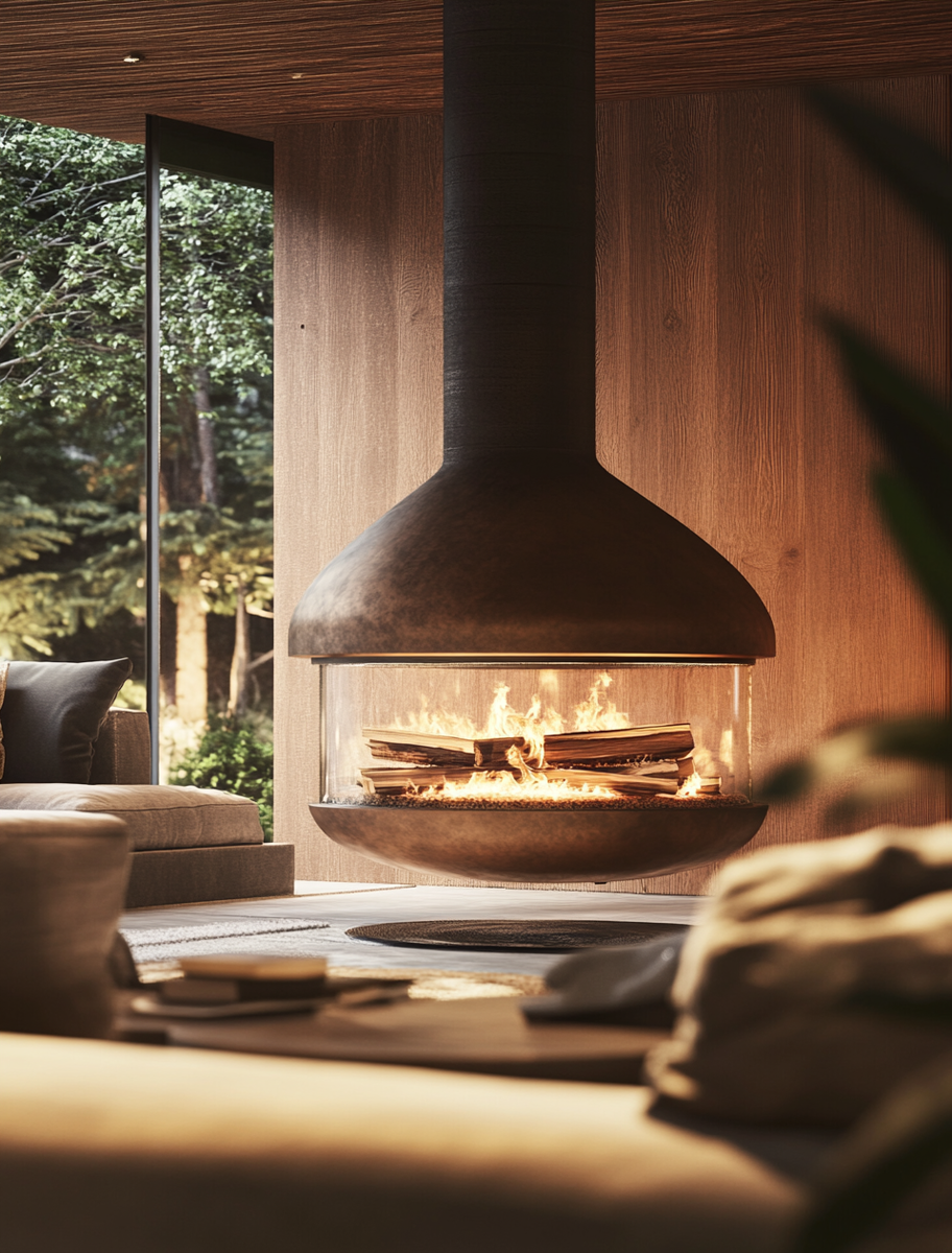    Паровой камин Airtone Vepo Round 600 мм: создайте уют и гармонию в вашем доме с уникальным дизайнерским решением Kamin