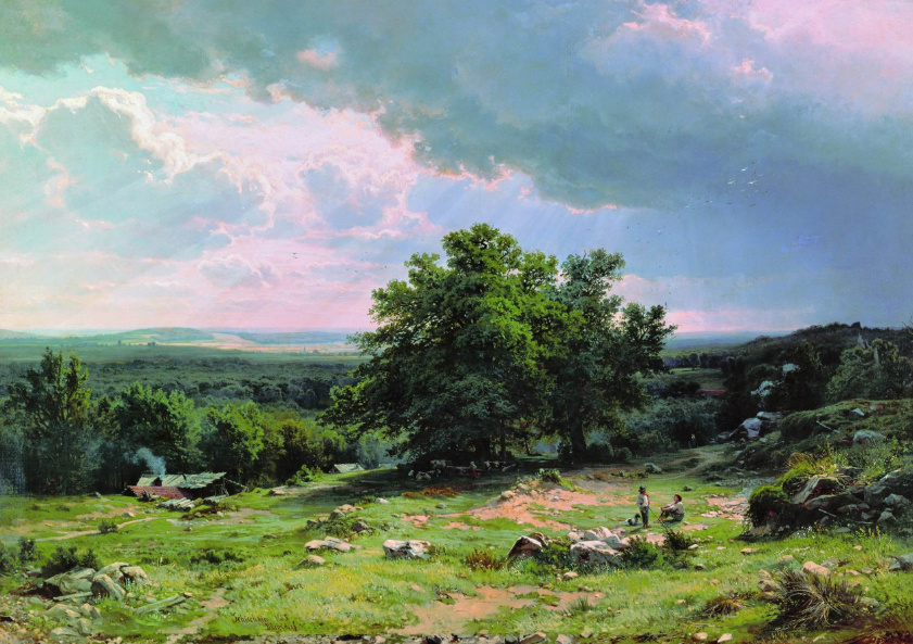 Иван Шишкин. Вид в окрестностях Дюссельдорфа.  Русский музей. Санкт-Петербург