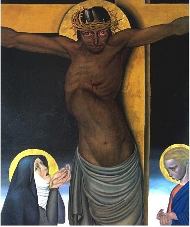 Густав ван де Вустейне. «Распятие», 1925 г. Холст, масло, 208×178см. Музей нового искусства. Брюссель.