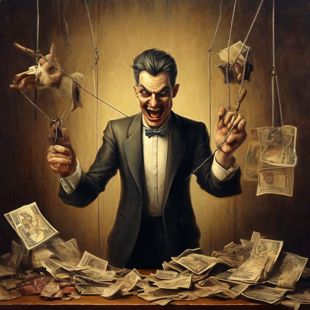 Маркетолог-марионетка. Изображение сгенерировано Yandex-ART.