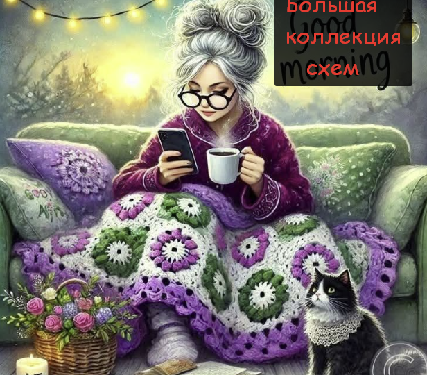 В копилку рукодельнице: 65 схем мотивов для пледов и не только.