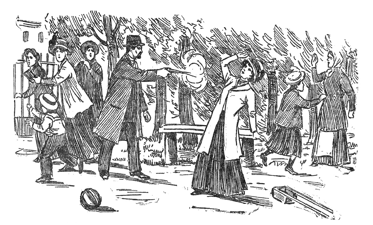 «Убийство в Покровском сквере». Иллюстрация газеты «Петербургский листок», 1911 год, №148
