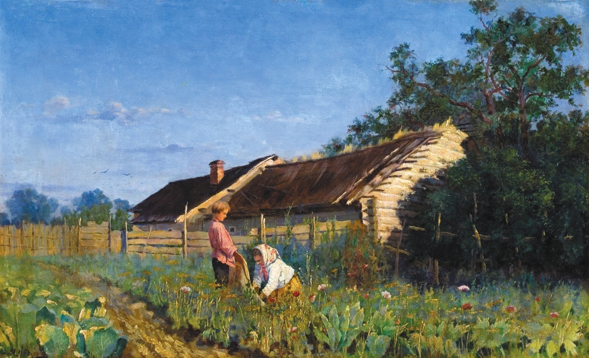 Фёдорова-Ионова Мария Алексеевна. На огороде