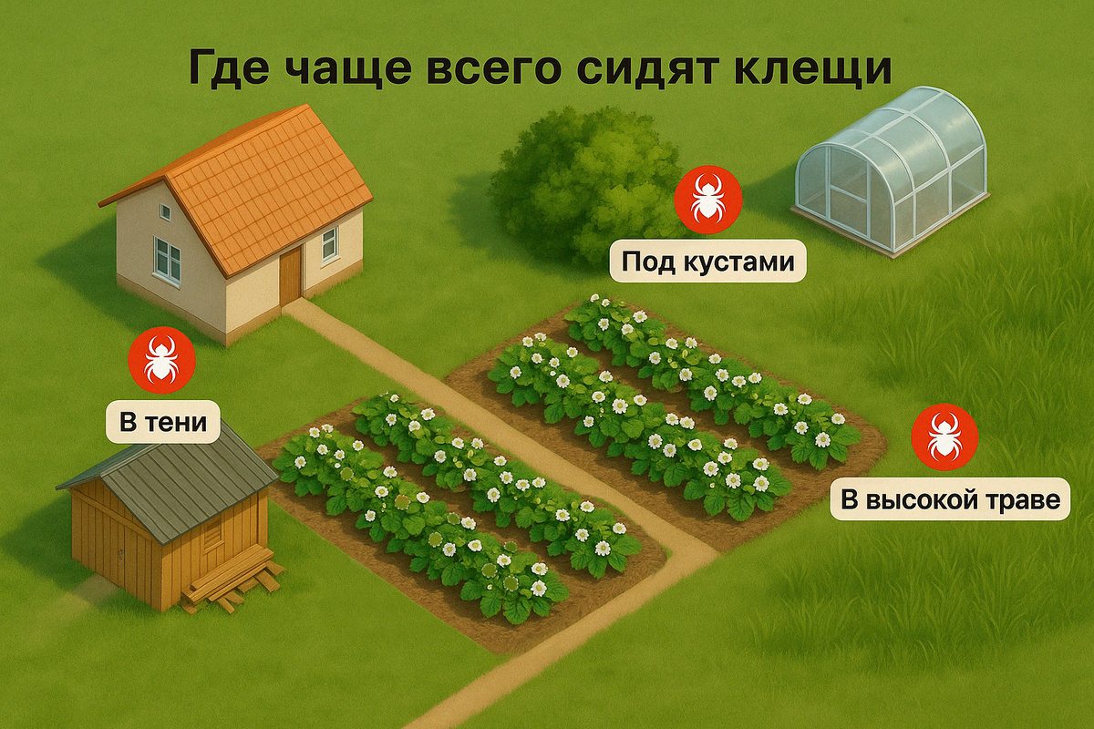 Излюбленные места клещей на участке